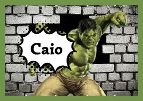 Toalha do incrível Hulk amanho 21x29,5 cm infantil com nome CAIO