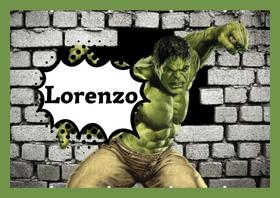 Toalha do incrível Hulk Tamanho 21x29,5 cm infantil com nome LORENZO