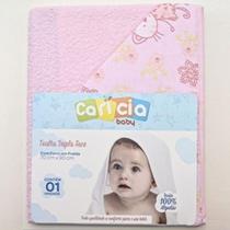 Toalha Dupla Face Com Capuz Rosa - Carícia Baby 1766