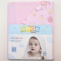 Toalha Dupla Face Com Capuz Rosa - Carícia Baby 1766