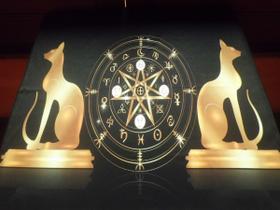 Toalha esoterica bastet gato mitologia egipcia astrologia