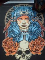 Toalha esoterica tarot mulher xamanica rosas pena Toalha esoterica tarot mulher xamanica rosas pena