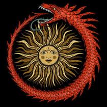 Toalha esoterica tarot oriental mitologico dragão sol