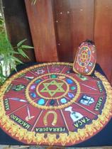 Toalha esoterica Tarot Runas 7 pedras elementos ciganos saquinho cx Mdf - Mandalas e Rituais