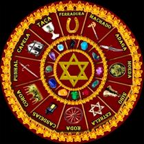 Toalha esoterica Tarot Runas Buzios Umbanda vela saquinho cx Mdf