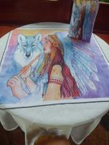 Toalha esoterica xamanica e bastão incenso erva atração 120g