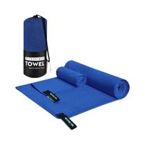 Toalha Esportiva de Secagem Rápida (40x80/76x152cm) - Azul, Cinza, Verde e Laranja