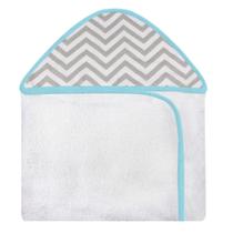 Toalha Estampada com Capuz para Bebê 100 Algodão - Chevron Azul Tifanny