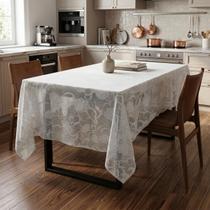 Toalha Estilo Renda Plástico PVC Para Mesa Grande Impermeável Sofisticada 3,00x1,40m Estampa 03 - Rosas