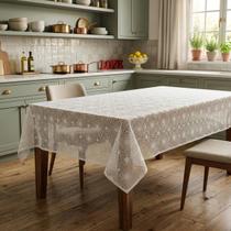 Toalha Estilo Renda Plástico PVC Para Mesa Grande Impermeável Sofisticada 3,00x1,40m