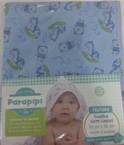 Toalha Felpuda Com Capuz 100% Algodão Parapipi Azul - Minasrey