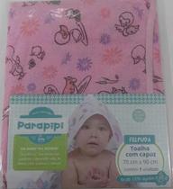 Toalha Felpuda Com Capuz 100% Algodão Parapipi Rosa - Minasrey