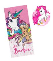 Toalha Felpuda Estampada Barbie Reinos Mágicos Unicórnio Toalha Felpuda Estampada Barbie Reinos Mágicos Unicórnio