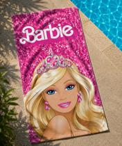 Toalha Feminina Infantil Com Estampa Rosa Boneca Para Praia Piscina e Banho Com Tecido Algodão