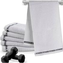 Toalha Fitness Dianneli Felpuda 0,30cm x 0,90cm Academia (6 Unidades) Branco