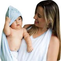 Toalha forrada com fralda para o banho do bebê - Avental