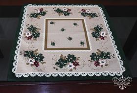 Toalha / forro de centro de mesa toalha de cha em linho estampado floral - RMC ENXOVAIS