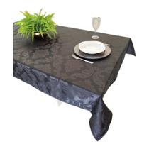 Toalha Forro de Mesa 10 lugares Preto em Jacquard