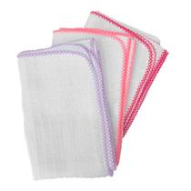 Toalha Fralda Avulsa Quadriculada 68x110cm Com Crochê