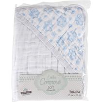 Toalha Fralda Com Capuz Bebê Compose Soft Menino - Minasrey