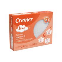 Toalha Fralda Estampada Luxo Com 3 unidades Branca Cremer