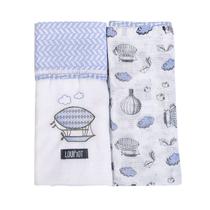 TOALHA FRALDA LOUPIOT TEMAS AZUL - 2 Peças