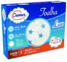 Toalha Fralda Luxo Estampa Menino Cremer Caixa Com 3 Unidades - 70x120cm Toalha Fralda Luxo Estampa Menino Cremer Caixa Com 3 Unidades - 70x120cm