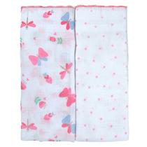 Toalha Fralda Luxo Estampada Com 02 Unidades 68x110cm Baby Bublim Incomfral Cor:Borboletas