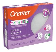 Toalha Fralda Pinte E Borde Branca 70X120Cm 3 Unidade Cremer