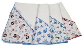 Toalha Fralda Quadriculada Com Capuz Estampado C/ 3
