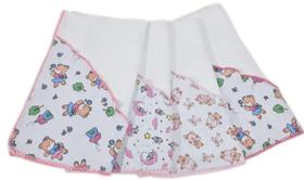 Toalha Fralda Quadriculada Com Capuz Estampado C/ 3