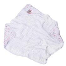 Toalha Fralda Soft Bordada Disney Com Capuz Bebê 85x85cm
