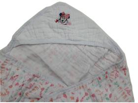 Toalha Fralda Soft Bordada Minnie 85X85Cm Com Capuz