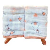 Toalha Fraldinha de Boca Bebe Soft 100% Algodão Chupeta Absorvente Presente 2 Camadas 2 unidades Enxoval
