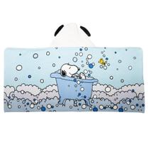 Toalha Franco Snoopy Kids com capuz de algodão felpudo 61x127 cm