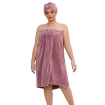 Toalha GOSCHE Plus Size para mulheres com toalha de cabelo, roxa