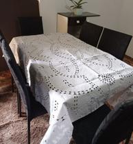 Toalha Grande 8 Lugares 3 Metros Bordado Rechilieu Caseado Toalha Grande 8 Lugares 3 Metros Bordado Rechilieu Caseado