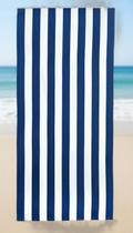 Toalha Grande Listrada Azul Praia Piscina 76x152cm Toalha Grande Listrada Azul Praia Piscina 76x152cm