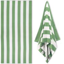 Toalha HENBAY de microfibra de grandes dimensões 90x180 cm verde listrada Toalha HENBAY de microfibra de grandes dimensões 90x180 cm verde listrada
