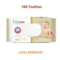 Toalha Higiênica Umedecida Quick Baby Premium Care 100un