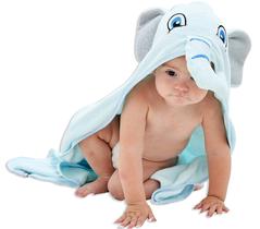 Toalha HIPHOP PANDA com capuz Baby Bamboo 95x95 cm azul