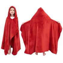 Toalha Hiturbo Kids com capuz 127x76 cm vermelha