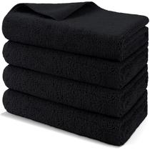 Toalha HOMEXCEL Microfiber Car Dry, pacote com 4, 79x61 cm, preta