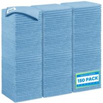 Toalha HOMEXCEL, pacote 150, microfibra azul, 32x32 cm