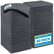 Toalha HOMEXCEL, pacote de 50, 32x32 cm, microfibra cinza