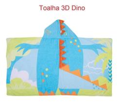 Toalha Infantil 3d Com Capuz Tubarão Sereia Fada Princesa Dinossauros Leão - babyjoy