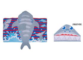 Toalha Infantil 3d Com Capuz Tubarão Sereia Fada Princesa Dinossauros Leão