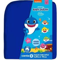 Toalha Infantil Banho Com Capuz Baby Shark Cremer Azul