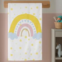 Toalha Infantil Banho Tardezinha Com Arco-Íris E Sol Algodão Macia Ideal Para Criança