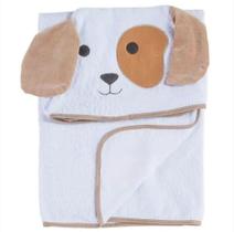 Toalha Infantil com Capuz Bichos Cachorro Marrom - 01 Peça